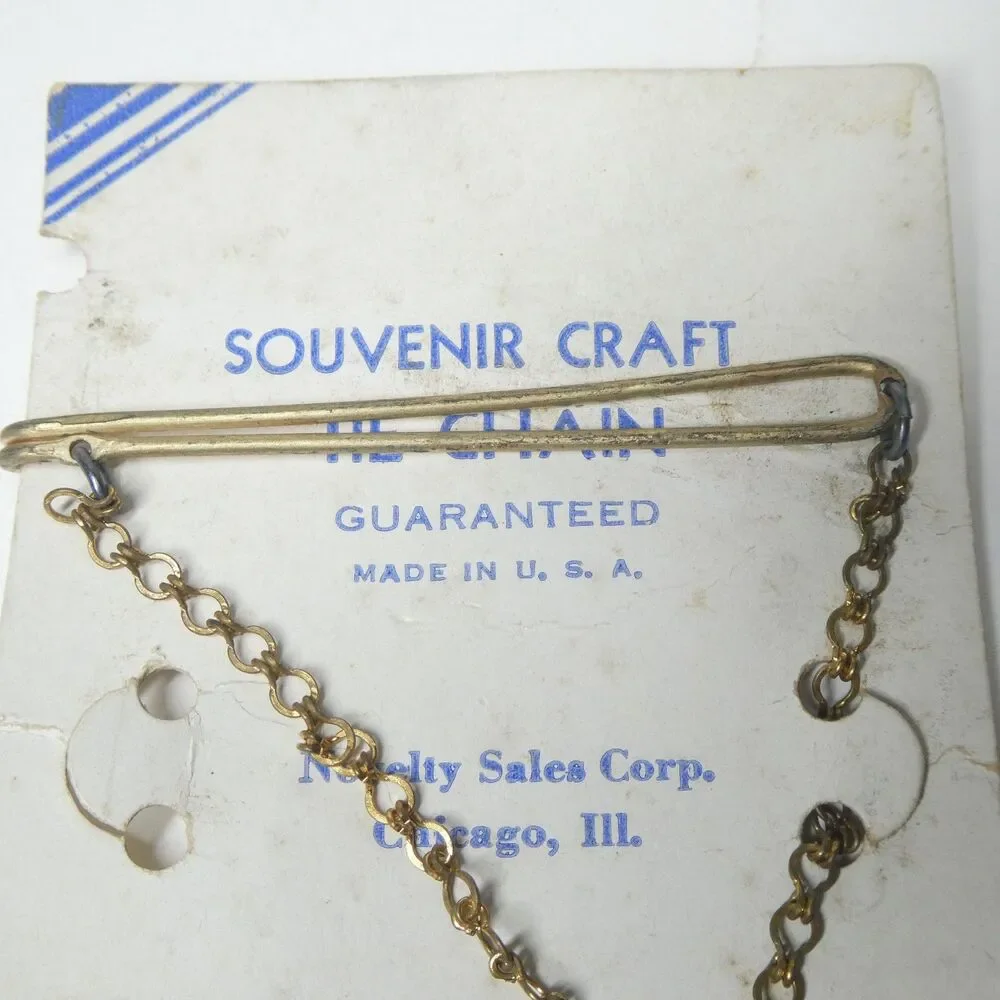 Vintage Tie Chain w/ Dancing Girl Charm Goldtone Vintage Made in USA MCM